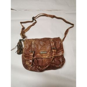 ROXY Brown Faux Leather Small Crossbody Purse